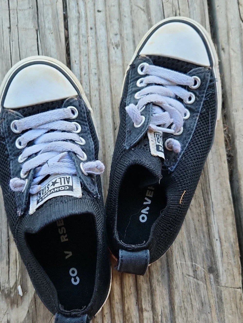 Converse Black Canvas Low Top Sneakers with White Toe Caps